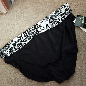 NWT black white paisley yoga fold 10 14 116